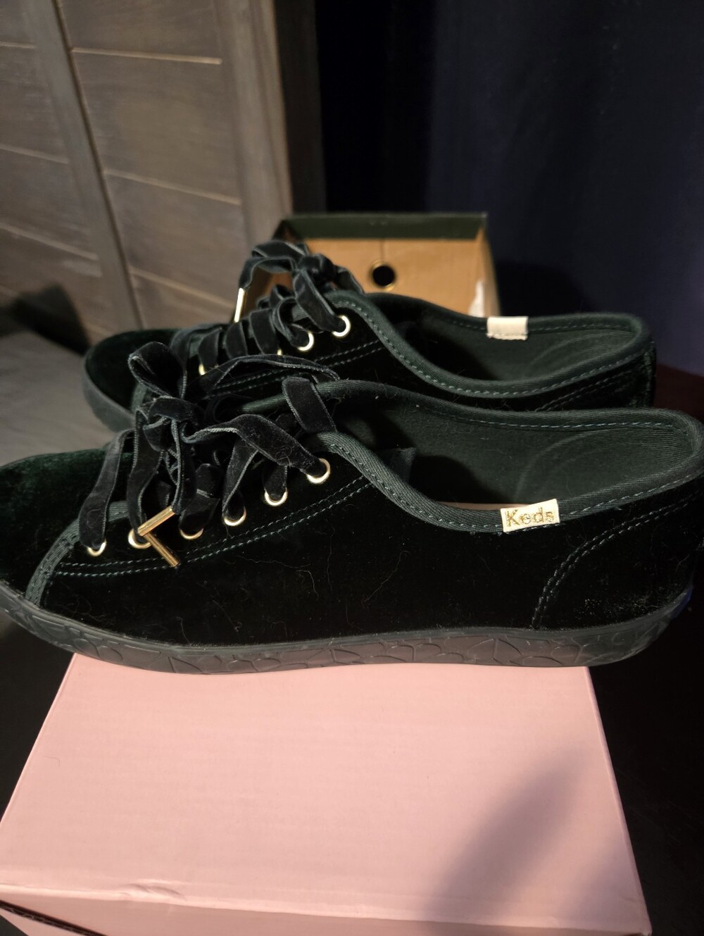 Kate Spade X Keds Green Velvet Sneakers 8.5